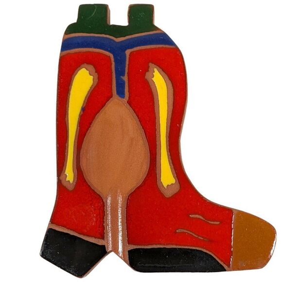 Nine Hills Studio Handcrafted Boot Spoon Rest Southwest Cowboy Country Home Deco - Picture 2 of 5